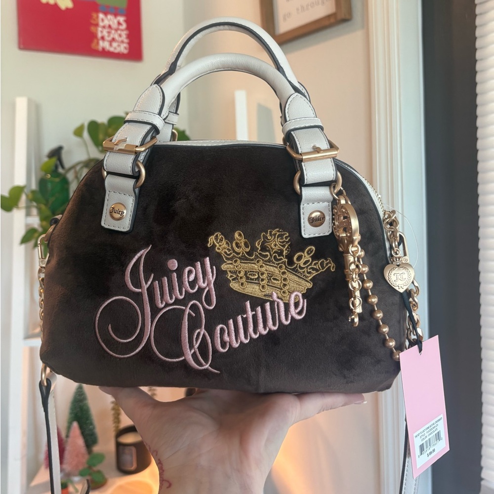 Juicy Couture Chocolate Velour Dome Satchel